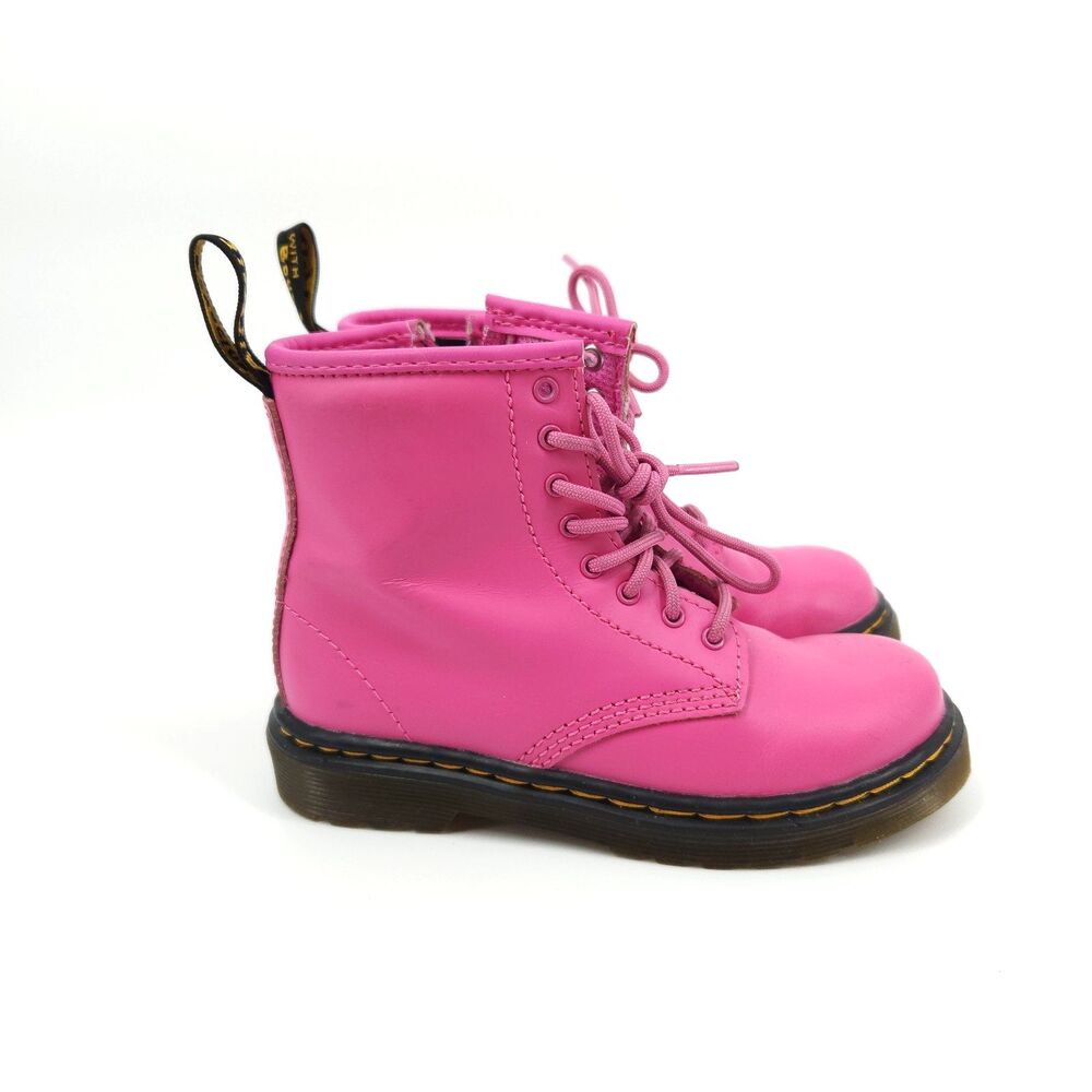 Dr. Doc Martens Boots Girls Size 10 Zip/Lace Up 31285 Pink